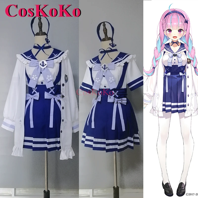 CosKoKo Minato Aqua Cosplay Anime VTuber Hololive Costume Sweet Lovely Nifty Uniform Women Halloween Party Role Play Clothing