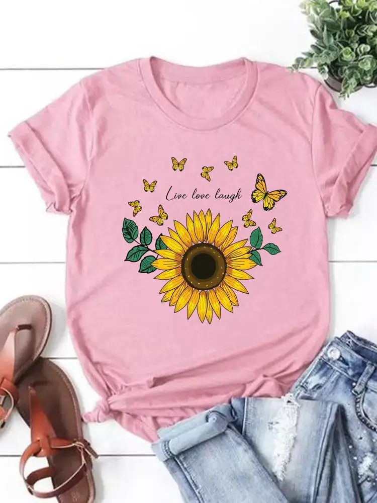 T-shirt manches courtes pour femmes, décontracté, à la mode, avec impression de lettres à fleurs, années 90