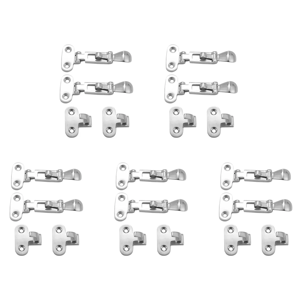 

10Pcs Marine Boat Deck Lock Hasp 316 Stainless Steel Lockable Hold Down Clamp Anti-Rattle Latch