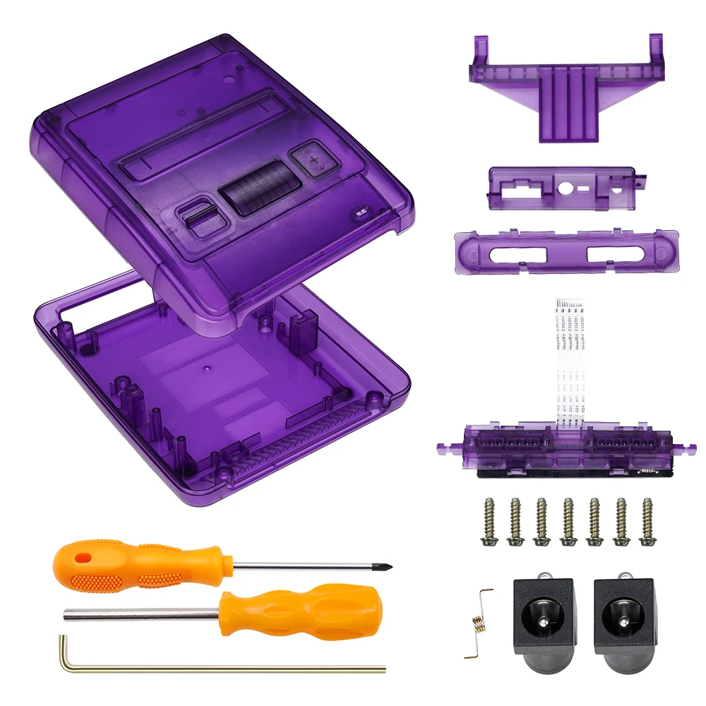 Bitfunx SFC Ersatzgehäuse Transparente Box für Super Famicom Konsole Super NES Spielekonsole