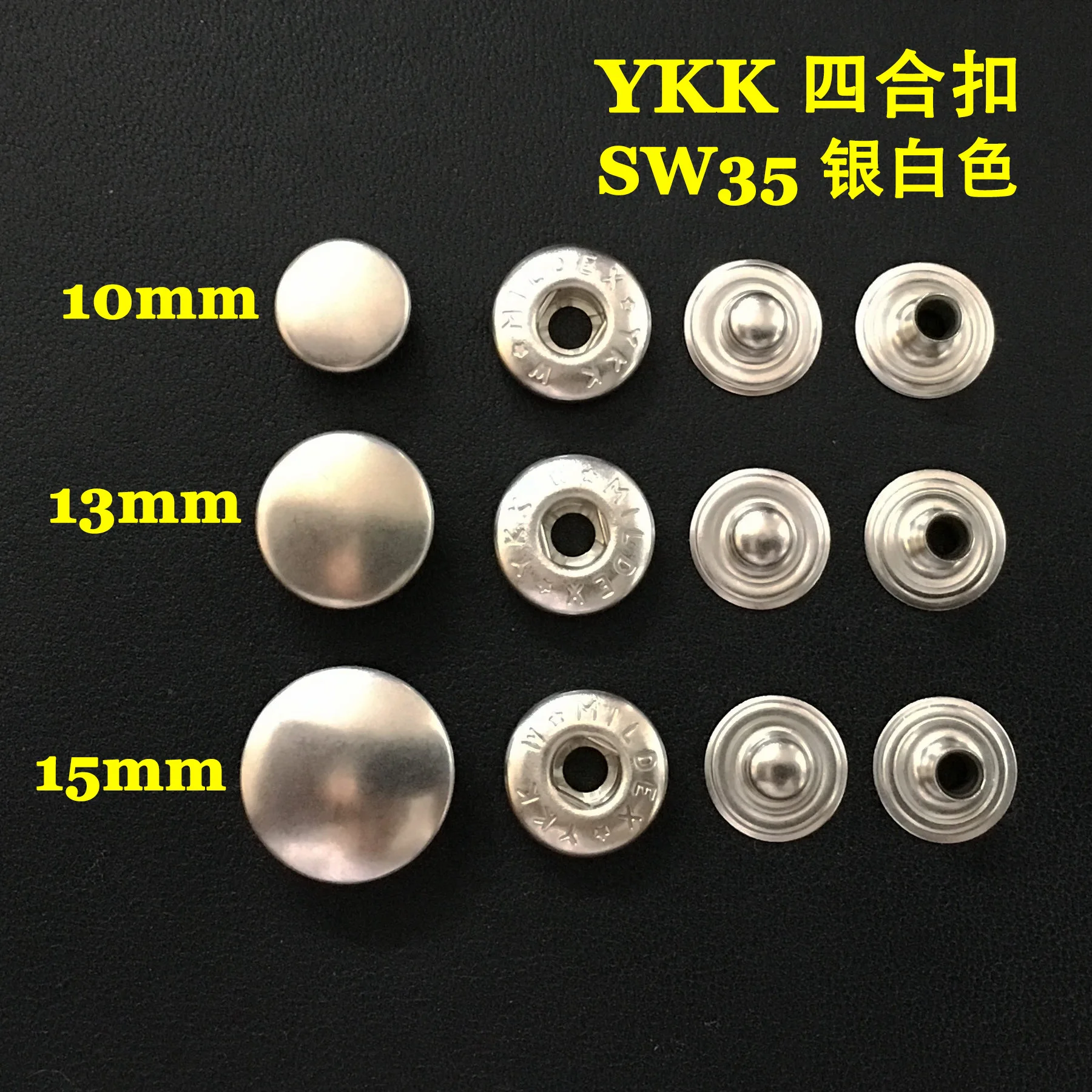 10 Pieces Japan YKK Four-in-one Buckle, High-grade Copper Metal Button, Wallet Jacket Down Jacket Copper Snap Button Spring Buck