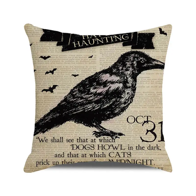 2022 Halloween Fall Cushion Cover Linen Pillowcase Trick or Treat Farmhouse Decor Home Throw Pillow Covers for Couch Decorations