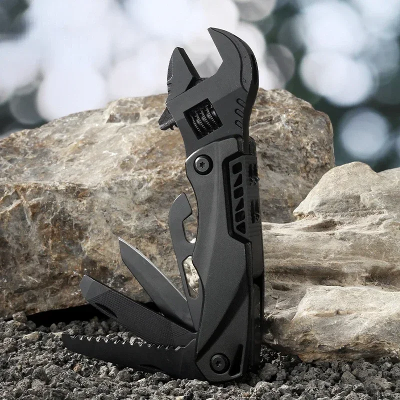 Outdoor Camping Multi-Function Wrench Pliers Multi-Function Adjustable Wrench Folding Knife Saw Wrench Combination Hand Tool Set