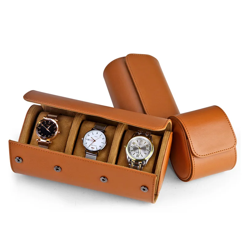 IBBETON Watch Bag 1 2 3 slots Luxury Genuine ortable Vintage Leather  Roll Watch Storage Box Travel Watch Case Gift  Watch Pouch