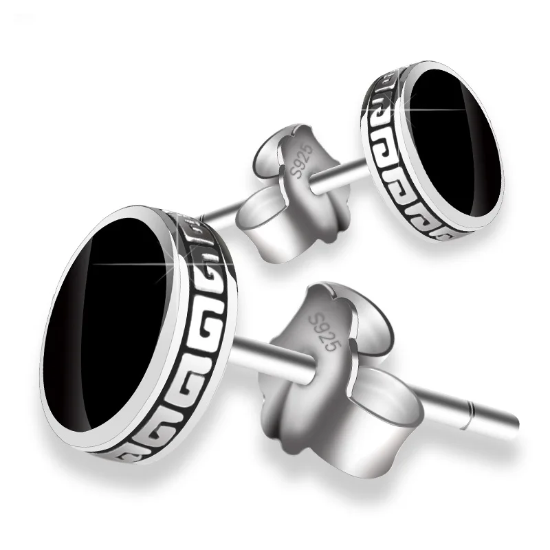S925 Silver Single Stud Earrings For Men Trendy Cool Stylish Simple Domineering Elegant Personality Daily Wear Jewelry Accessory