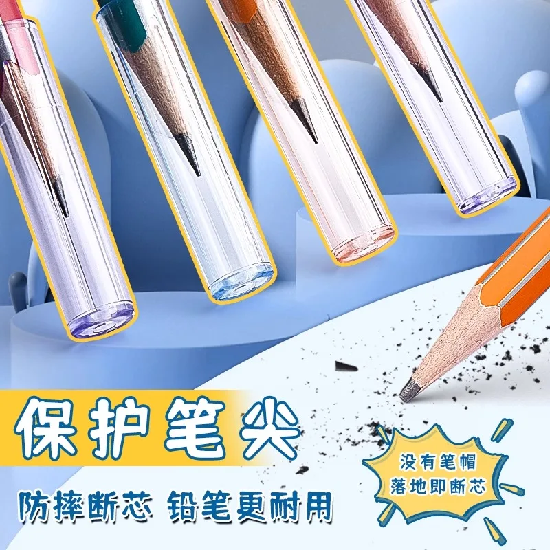 واقي أقلام رصاص شفاف من إم آند جي، واقي أقلام رصاص خشبي للطلاب، موسع أقلام رصاص لطلاب المدارس الابتدائية #4