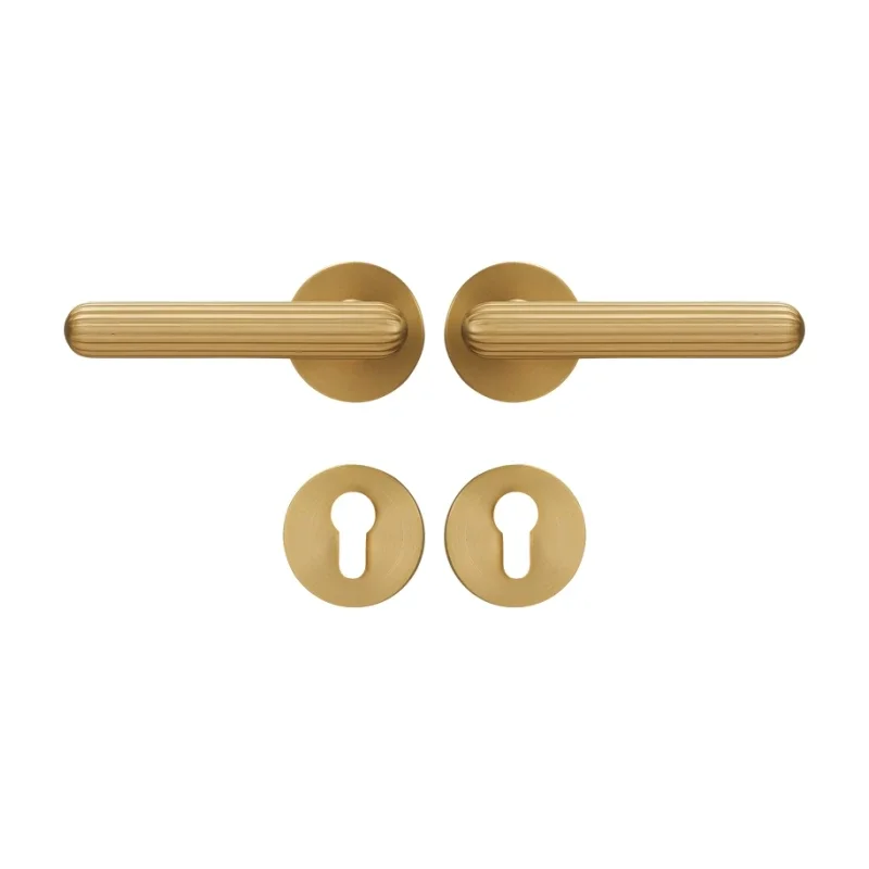 

Латунный дверной замок, современный минималистичный комплект для спальни, ванной комнаты, двойной деревянный дверной столб, искусственная ручка