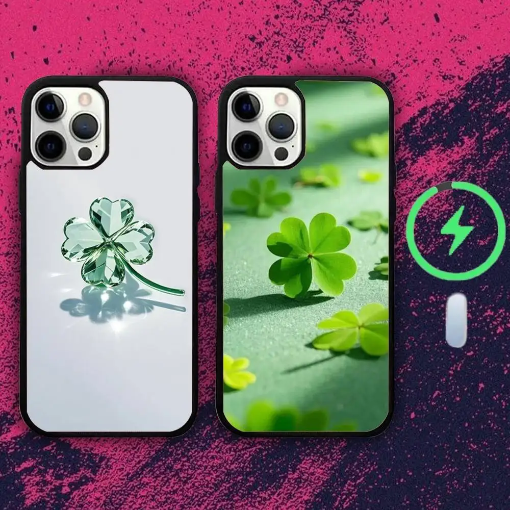 

Four Leaves Luckys Phone Case For iPhone 16e,16,15,14,13,12,11,Plus,Pro,Max,Mini Magsafe Magnetic Wireless Charging