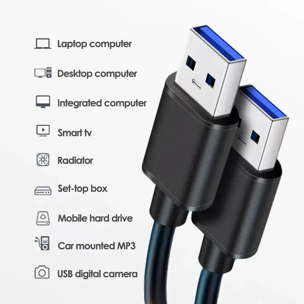 Extra Long USB 3.0 Extension Cable USB A Male To Male High Speed Data Transfer Cord for for Hard Drive TV Box Laptop Extender