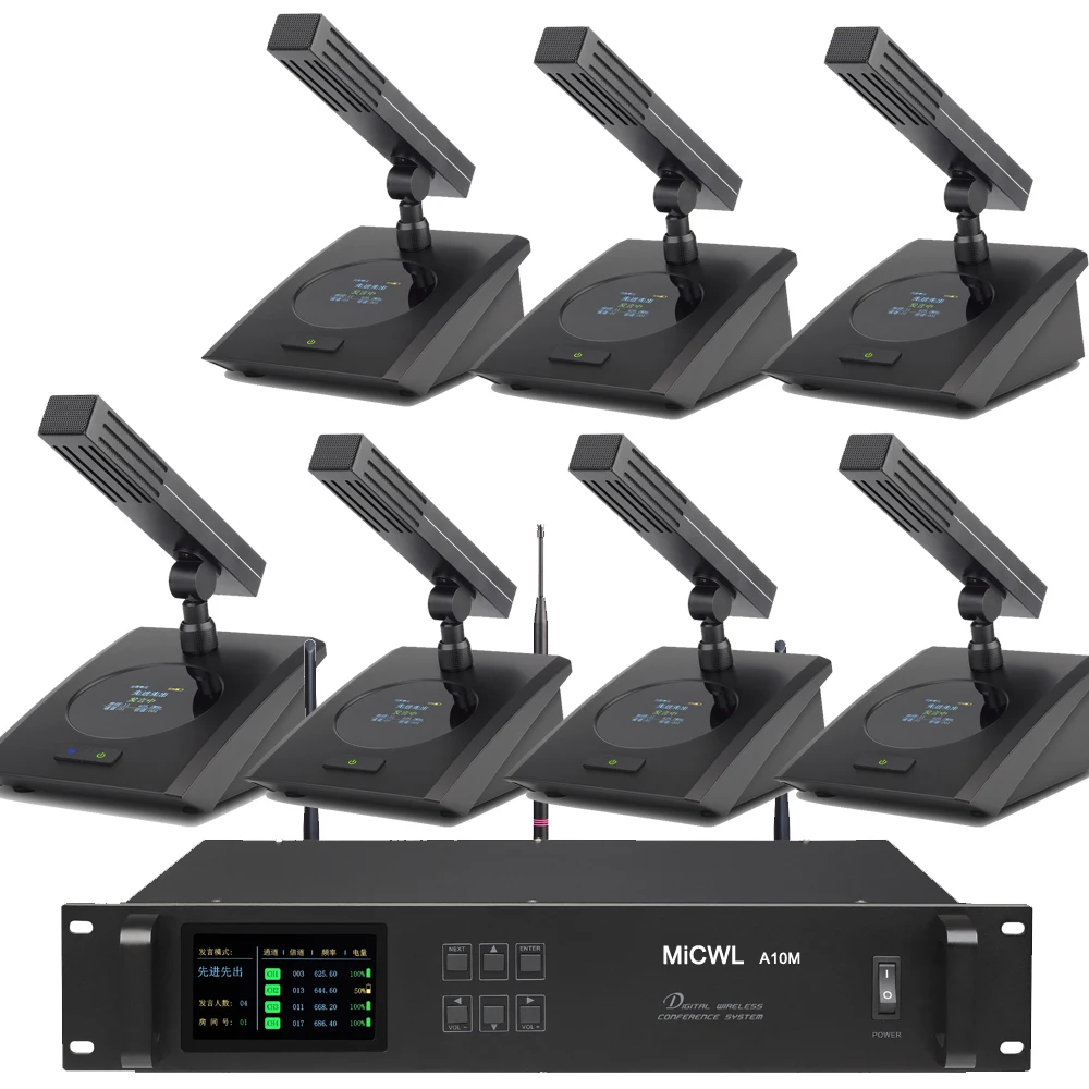 MiCWL Digital 30 Desktop Gooseneck Wireless Conference Microphones System President Delegate Table Mics A10M Series A115 Mode