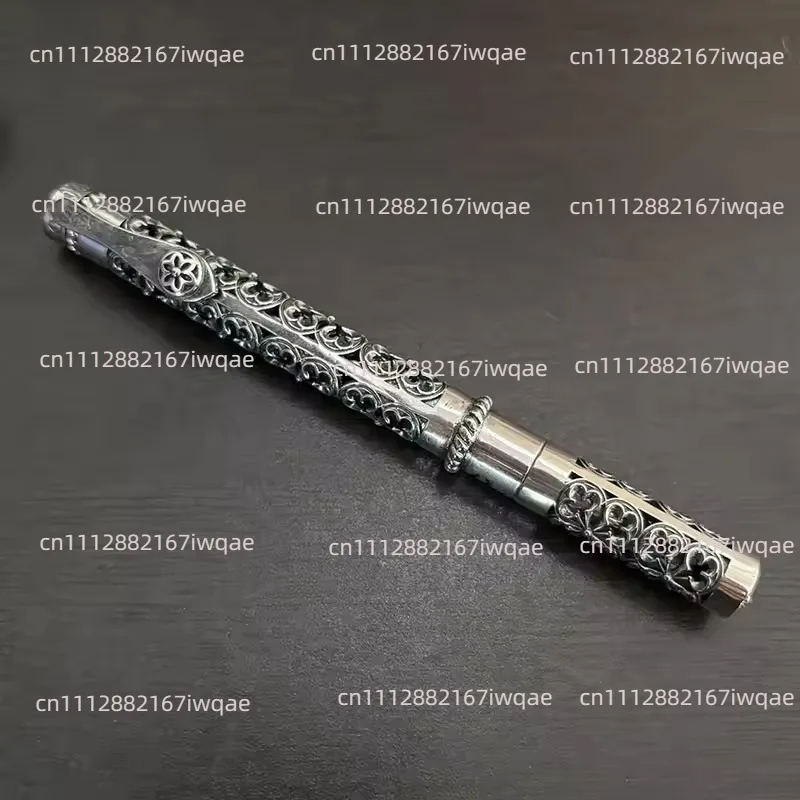 For 925 silver Ballpoint Pen Vintage and Elegant 925 Silver Hollow Carved, Business Signature Pen High Quality Ornament - view 5
