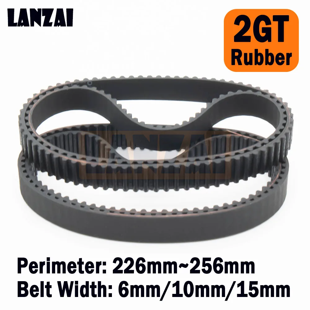 LANZAI 2GT Rubber Timing Belt Closed Loop C=226 228 230 232 234 236 238 240 242 244 246 248 250 252 254mm W=6/10/15mm 3D Printer