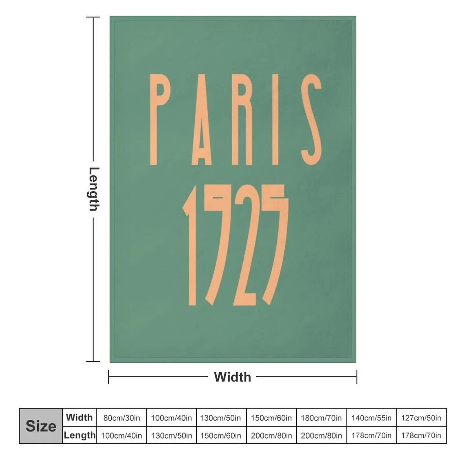 Paris 1925. A tribute to the Art Deco Exhibition. In Deco Font and Colours: Green and Gold. Great for the Art His Throw Blanket