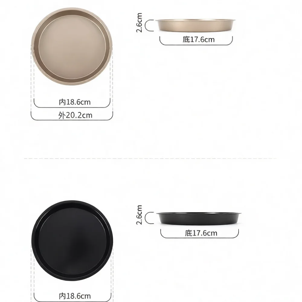 Bakeware Tools Carbon Steel Non Stick Pizza Pan Round Baking Tray Cake Mold Household Kitchen Oven Supplies 6 7 8 9 10 Inch Gold