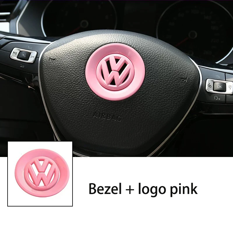 ABS Car Steering Wheel Emblem Sticker Decoration Accessories For Volkswagen VW Golf7/7.5/Rline/ CC/ Passat /Tiguan /T-ROC