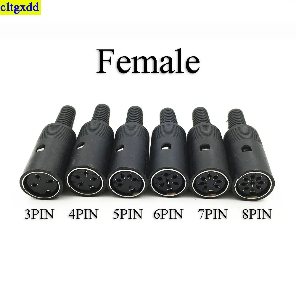 10piece  3/4/5/6/7/8/13 pin DIN connector male/female DIN plug socket connector chassis cable bracket with plastic handle