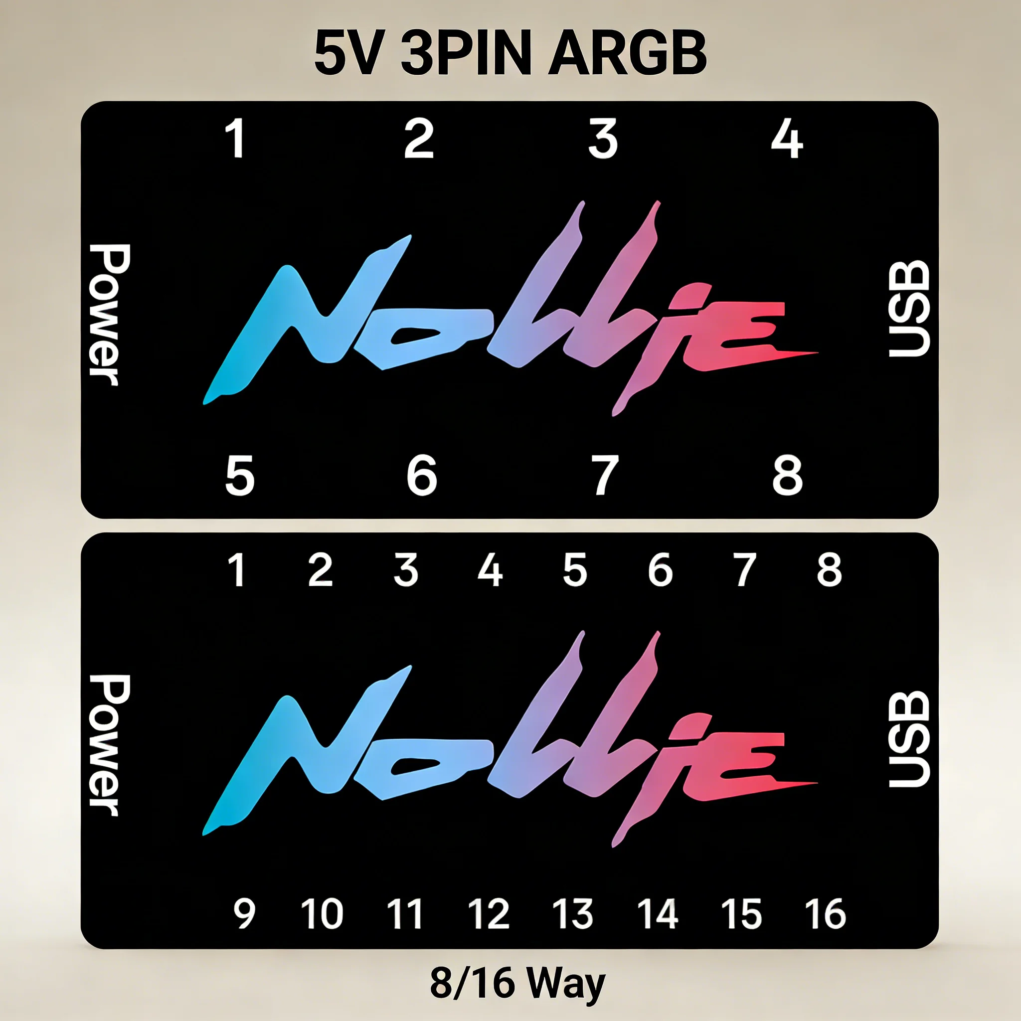 

5V 3PIN ARGB Controller Support SignalRGB OpenRGB ARGB Splitter Hub SATA Power 8/16 Way for Extended Motherboard Interface