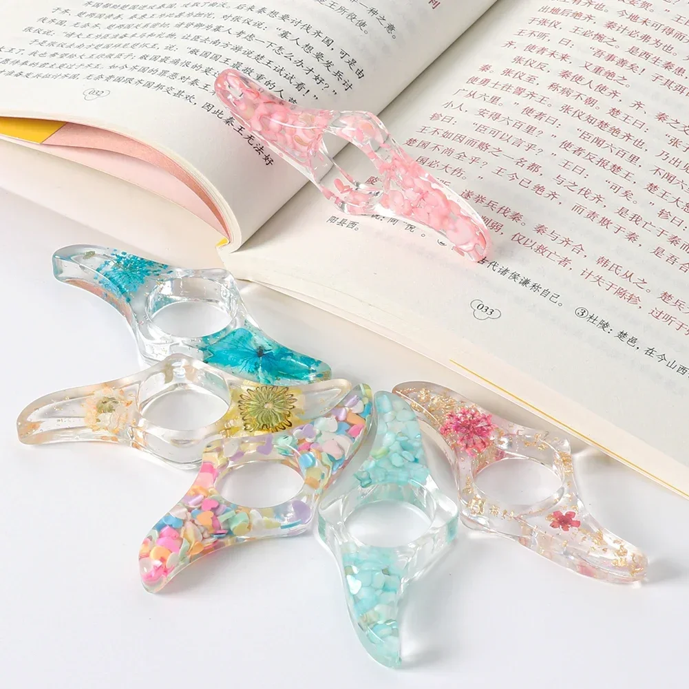 Portable Thumb Book Support Book Page Separator For Reading Dried Flower Resin Thumb Book Page Holder Creative Book Accessories