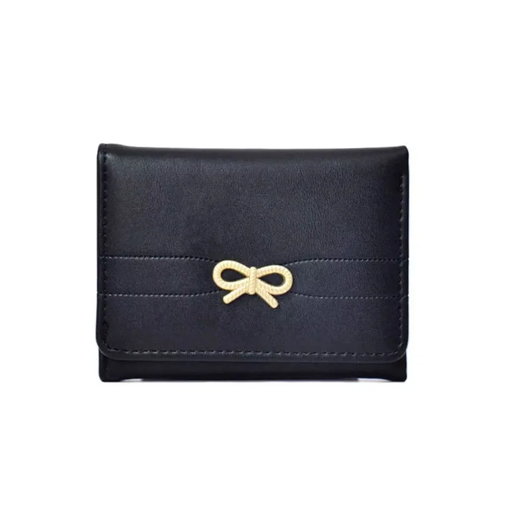 

Korean Style Mini Portable Purse Solid Color Bow Portable Card Holder Lightweight Multifunctional Card Organizer Card Holder Bag
