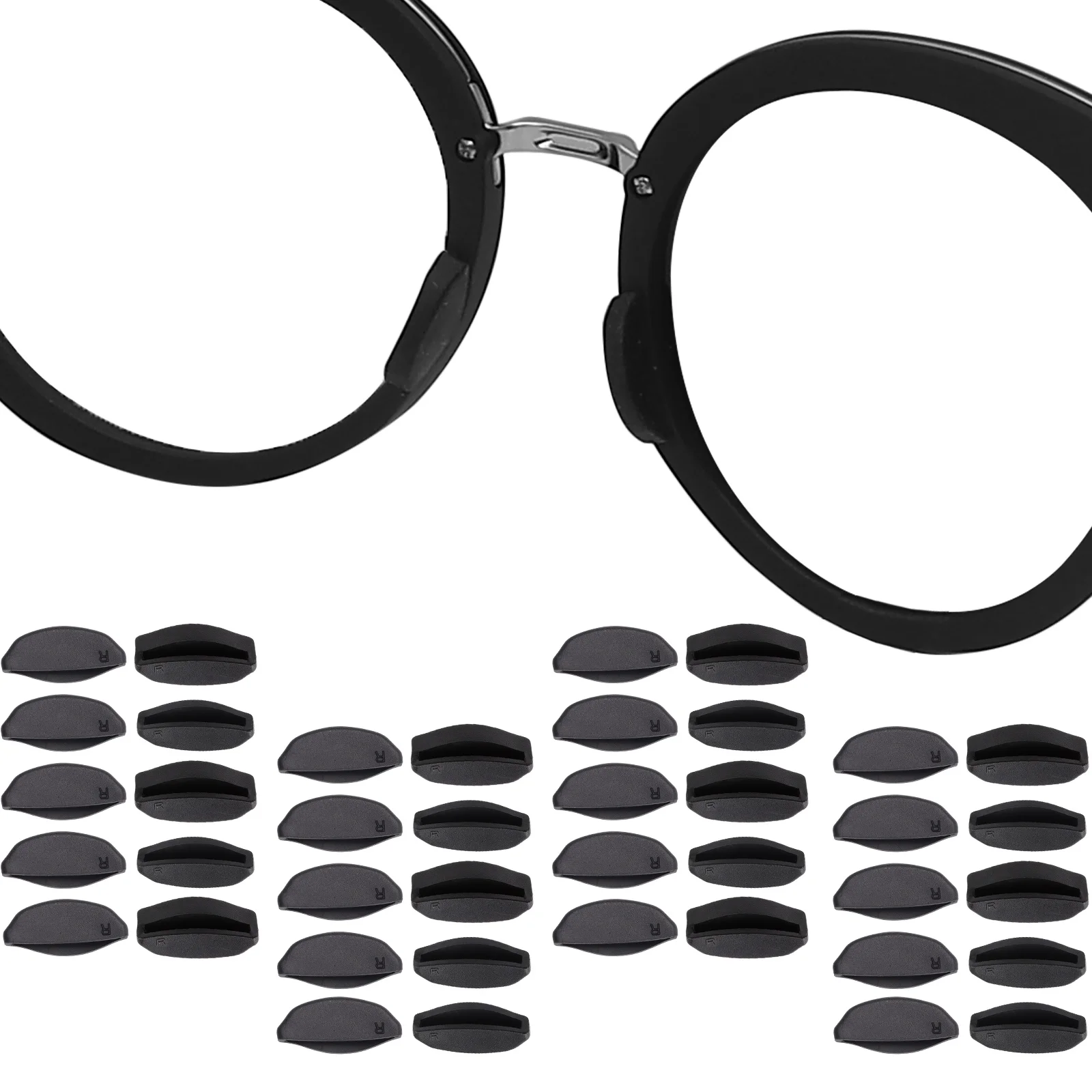 E.O.S Silicon Rubber Replacement Black Nose Pads for Oakley Spindrift OO9474,Spindrift RX OX8176,Side Swept Frame Multi-Options
