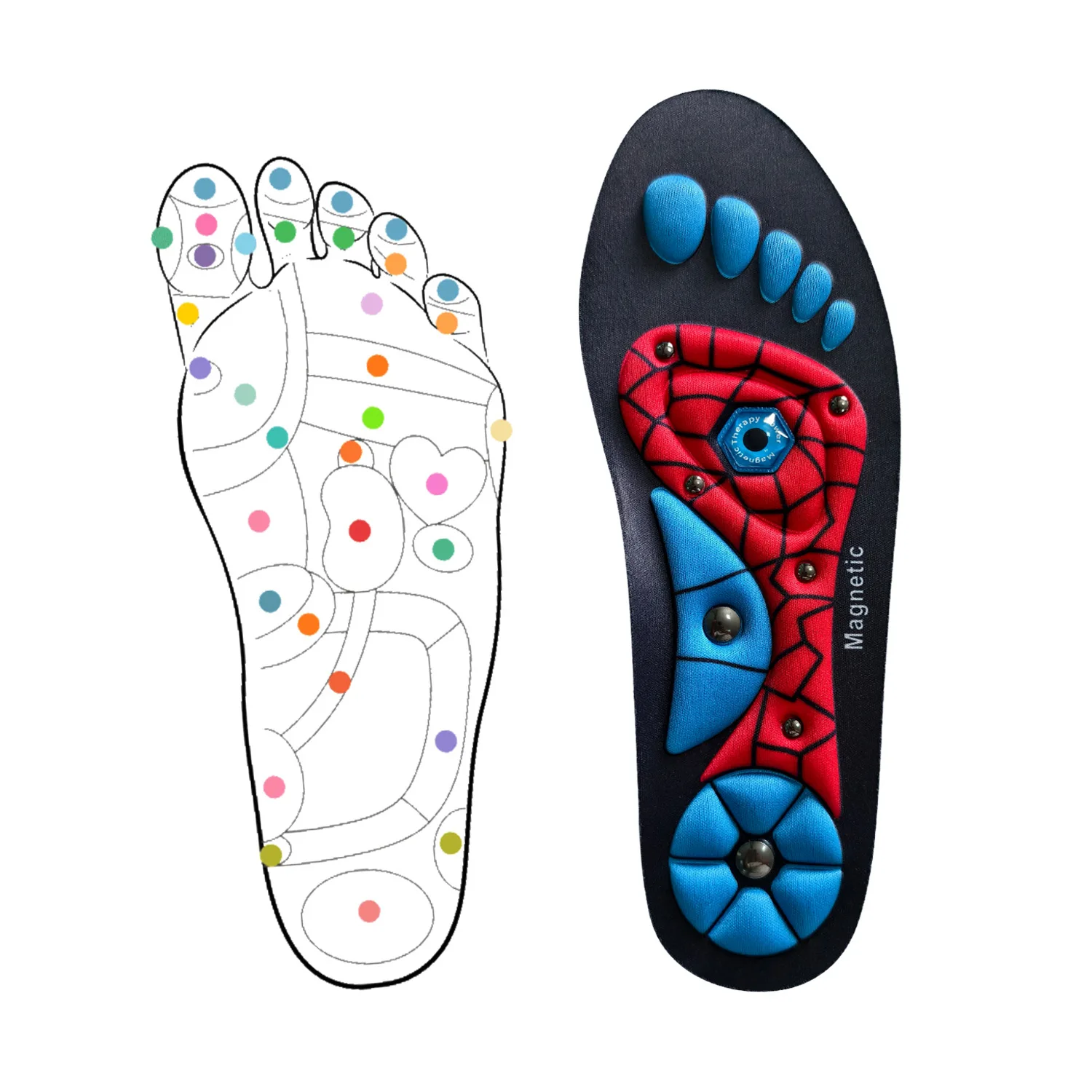 Plantar Akupunkturpunkt Massage Einlegesohlen Männer Frauen Magnetische Therapie Massage Einlegesohle Arch Support Orthopädische Schuh Pads 2 Stücke/4 Stücke – Detail 8