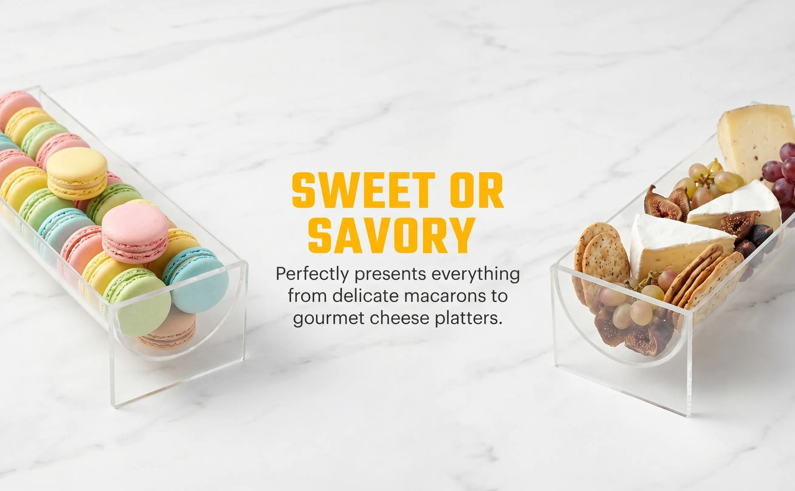 Clear Acrylic Macaron Display Tray Transparent Stable Serving Tray for Cookies Desserts Party Food Display Stand Rack