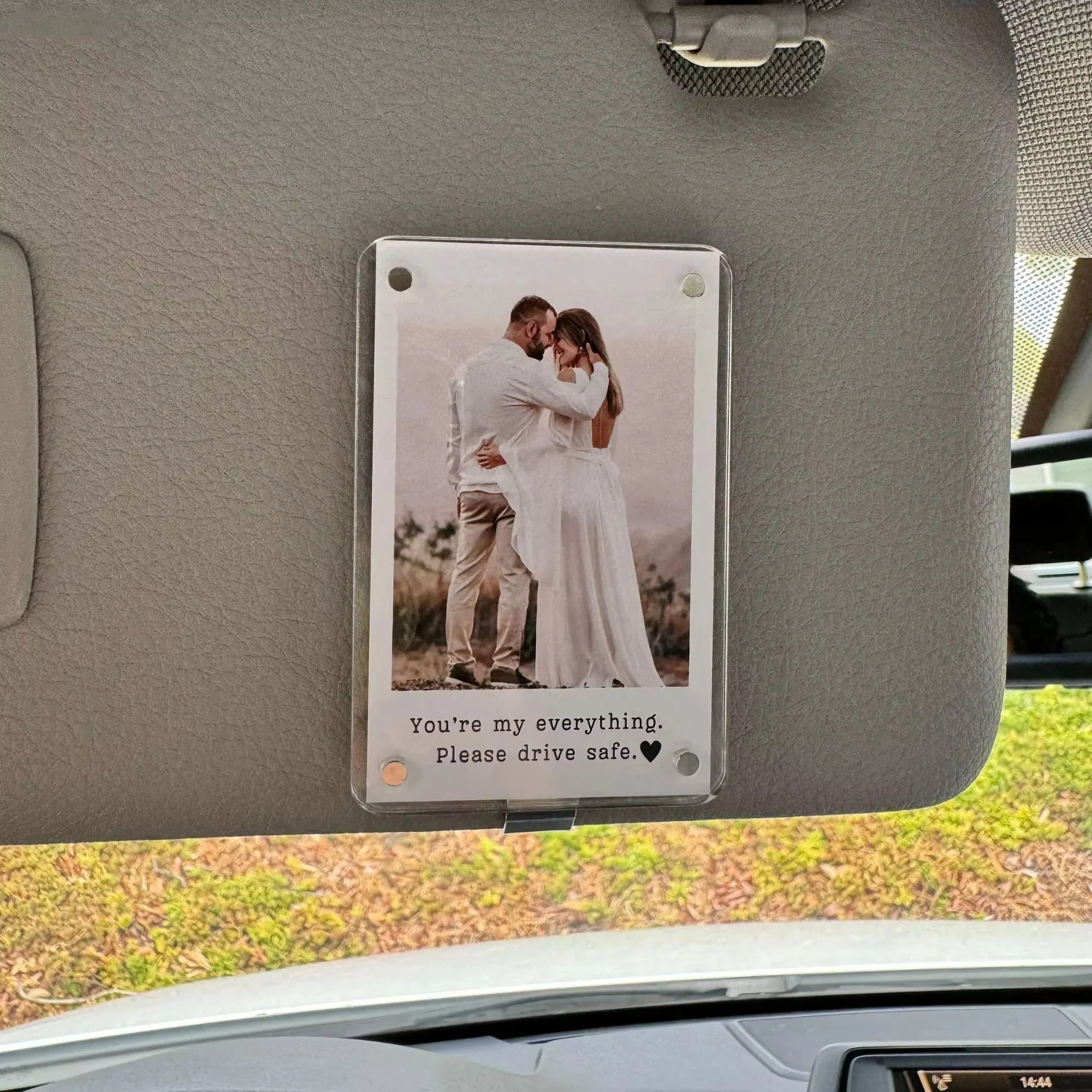 Clip photo pour pare-soleil de voiture, décoration intérieure personnalisée, cadeau pour petit ami, souvenir pour couples, conduite sécurisée, organisateur pour pare-soleil