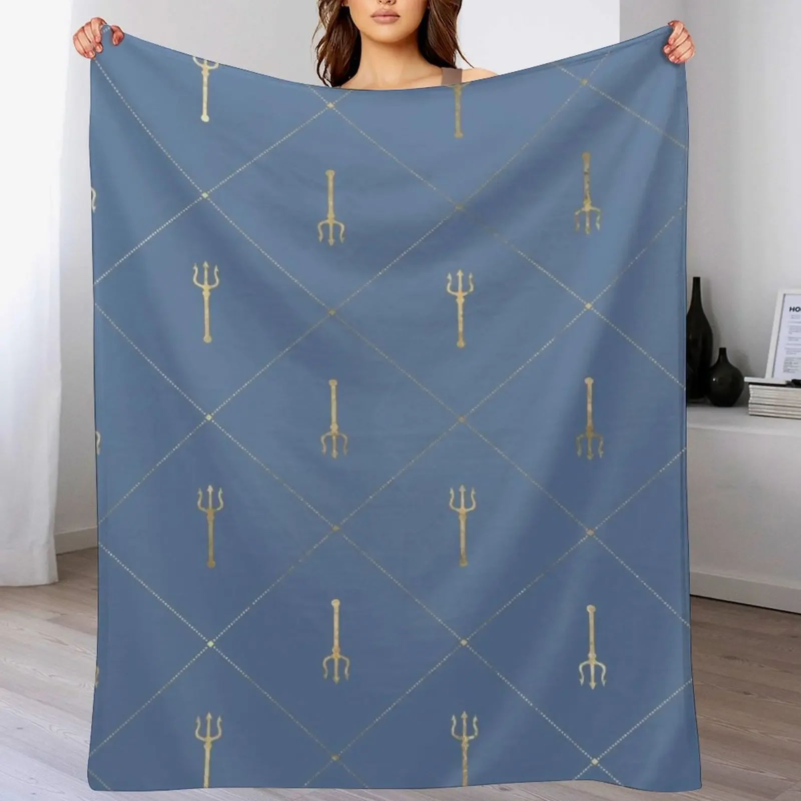 Golden Trident Throw Blanket For Baby Blankets For Baby Blankets For Sofas Quilt Blankets