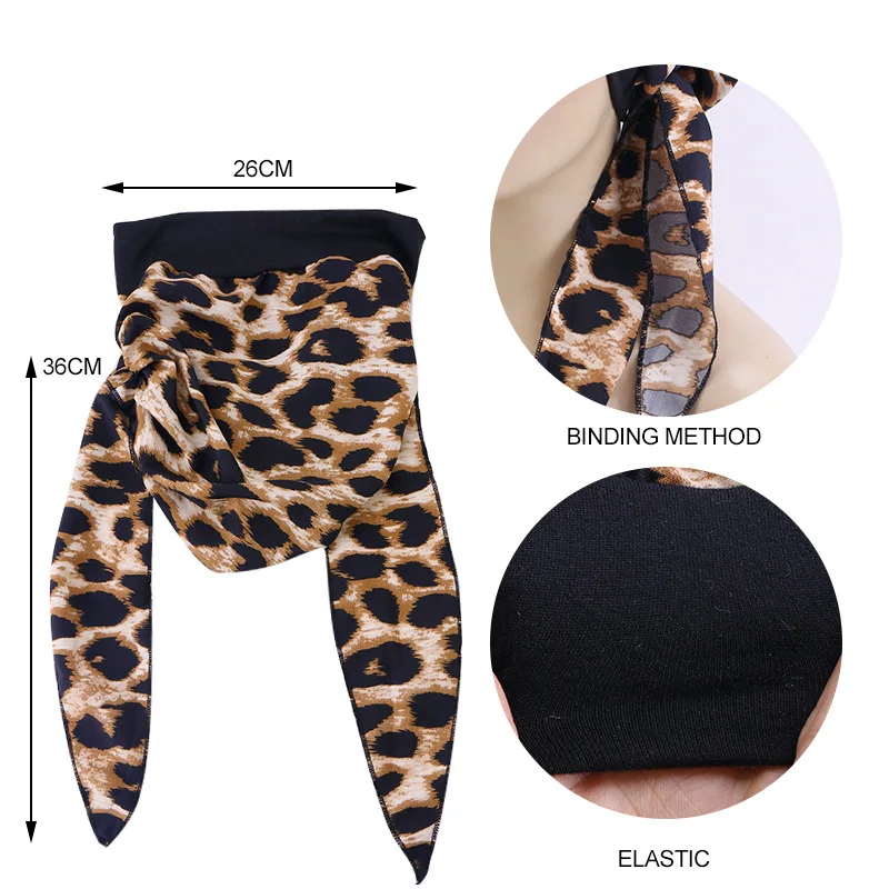 2PCS/LOT Wide Edge Elastic Headscarf Women Pre-Tie Printed Turban Fashion Lady Ethnic Durag Cap Headband Wrap Head Hat Sleepcap