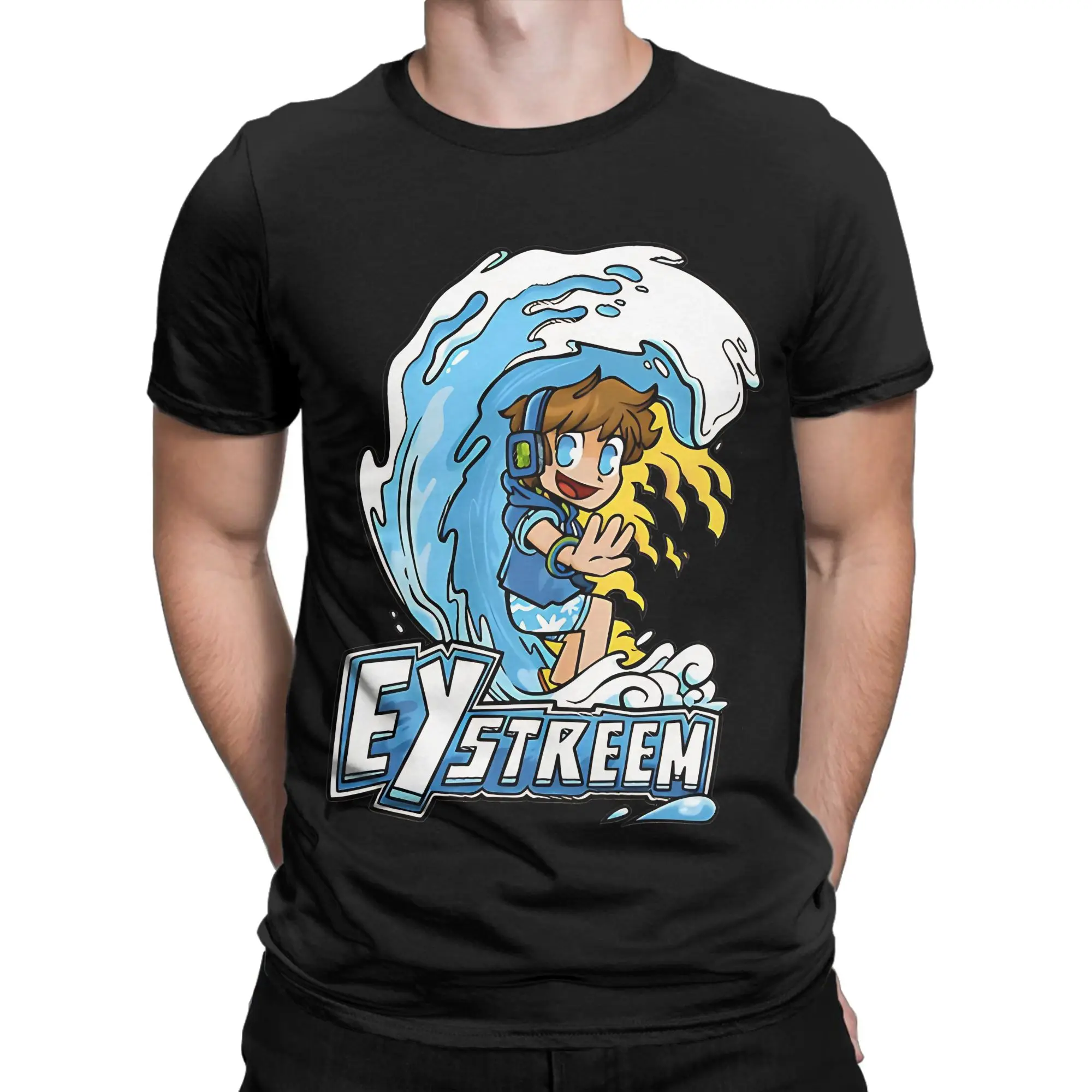 Pixel Cartoon Duo Classic Milo and Chip Graphic Funny 100% Cotton T-Shirt Tees Tops For Men