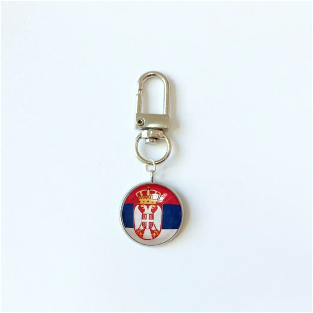 20pcs Car Metal Keychain Door Buckle Style Keyring For Serbia South Africa Saudi Arabia North Korea Iran Israel Denmark Flag
