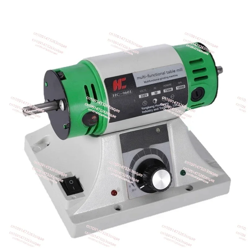 220V Electric Bench Polishing Grinding Machine Gem Jewelry Rock Grinder Desktop Lathe Polisher Adjustable Speed 0-10000RPM 750W