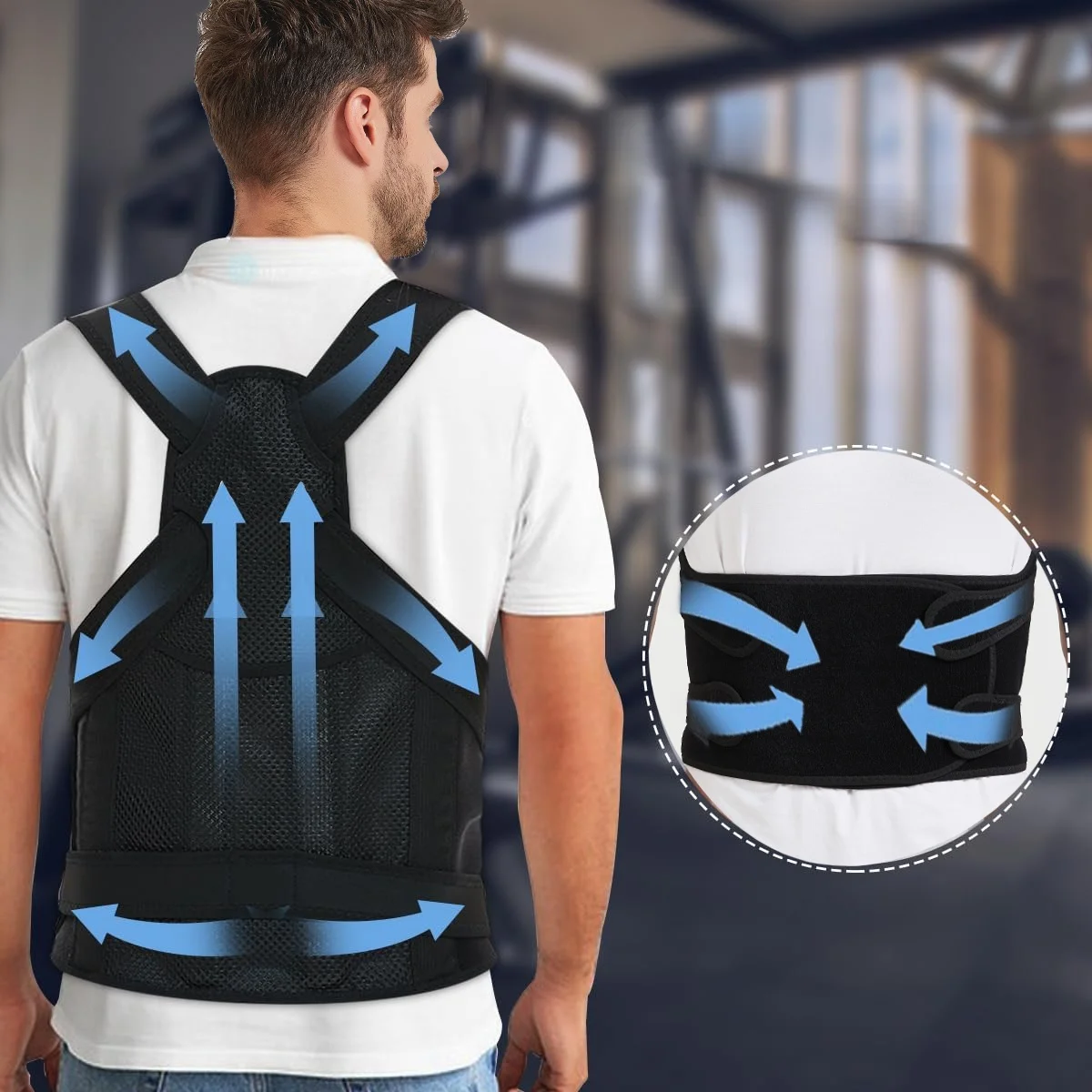 

Posture Corrector for Women and Men Support: Back Support Brace - Shoulder Straightener Support Pain Relief Scoliosis Back Brace
