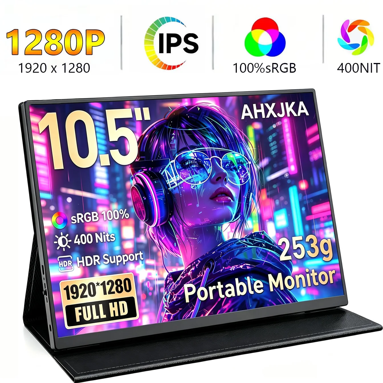 10.5 Inch Portable Monitor 1920*1280P FHD IPS 100%sRGB 3:2 With Type-C Mini HDMI For Laptop Phone TV PS4/5 Switch Game Console