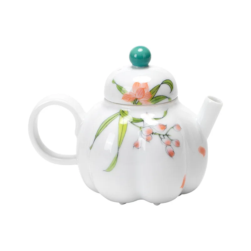 125ml Elegant White Porcelain Ceramic Teakettle Handmade Japanese Style Master Pot Puer Teaset Pot