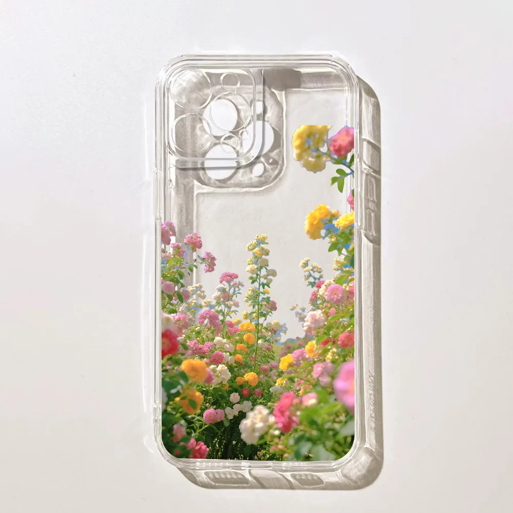 Flowers in Spring print Silicone Phone Case for IPhone 17 16 15 14 13 12 11 Pro Xs Max Air Mini 7 8 6 6s Plus SE 2020 2022 Cover view 3