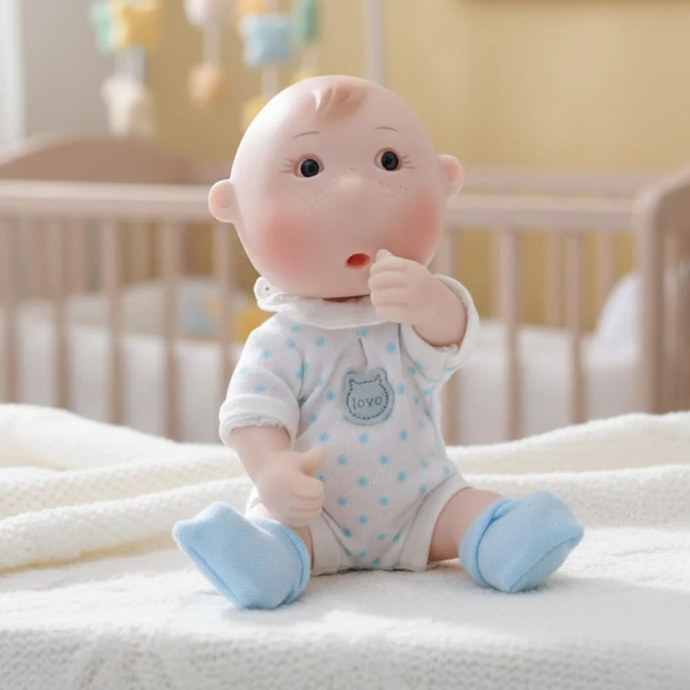 

Cloveray Authentic 7-inch Mini Cute Reborn Baby Doll 17cm Soft Vinyl Baby Companion Toy Boy And Girl Birthday Gift