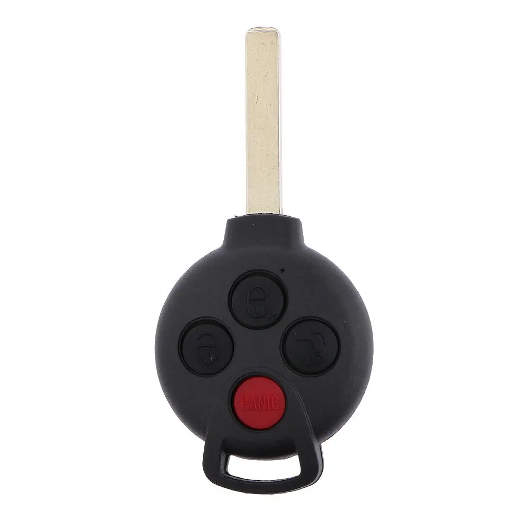 Capa de chave remota de substituição Fob 4 botões com lâmina para Smart Fortwo