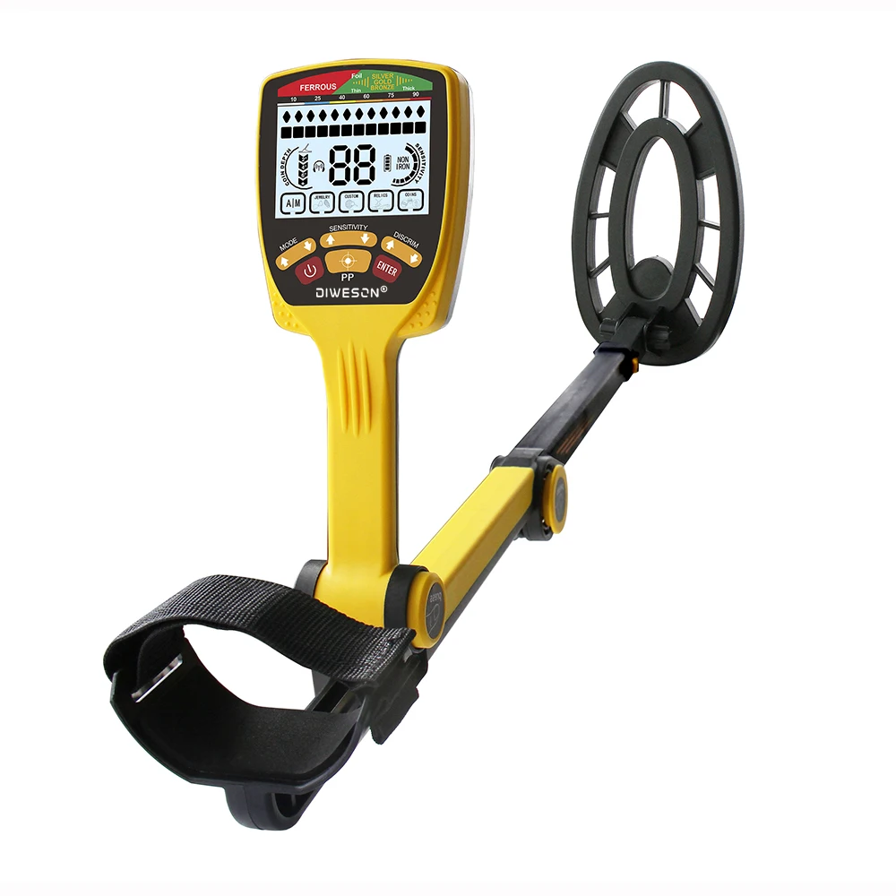 Portable LCD Display High Accuracy Waterproof Professional Underground Gold Search Foldable Metal Detector