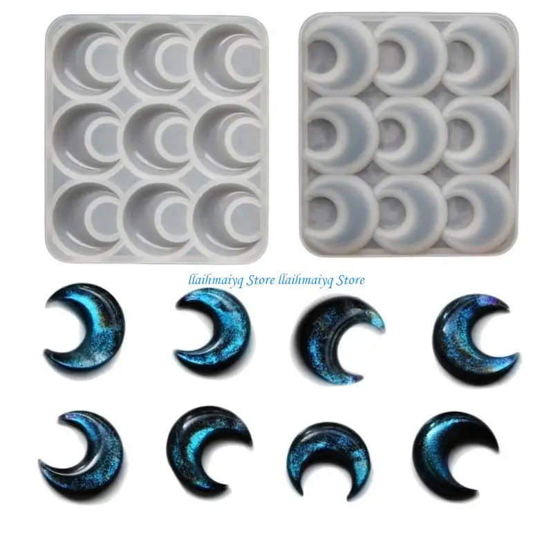 

573B Easy to Use Silicone Mould Moon Pendant Mold for DIY Jewelry Projects