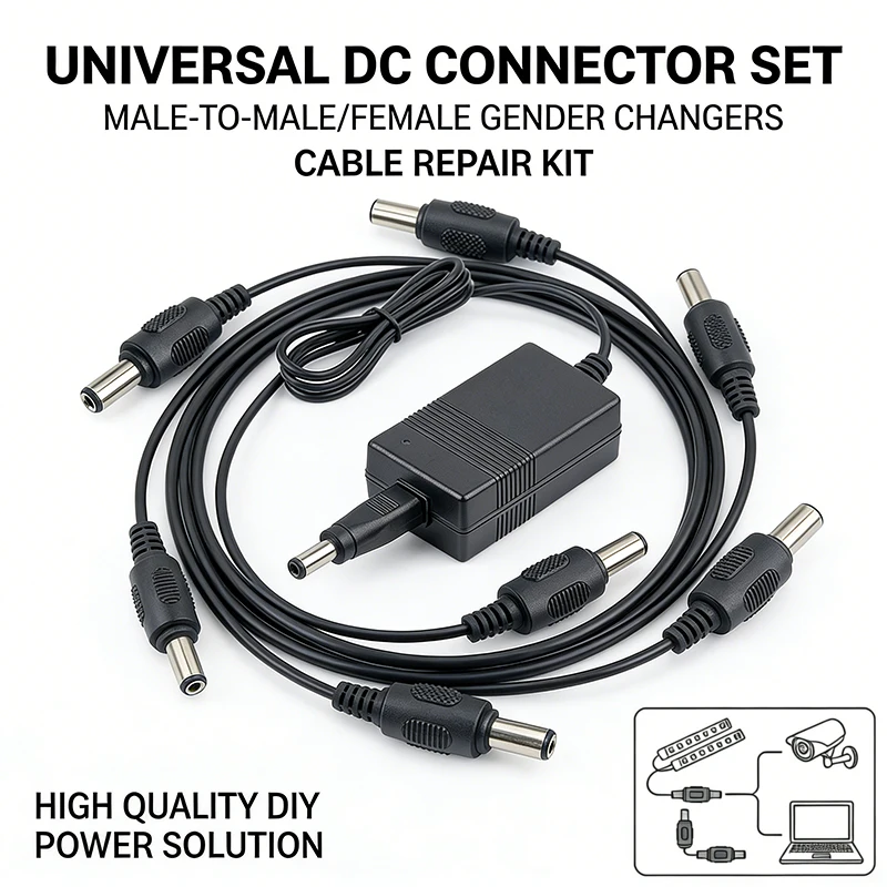 40PCS 5.5x2.1mm DC Power Extension Cable – 12V 2A Male to Female / Female to Male Adapter for CCTV Camera & Security System