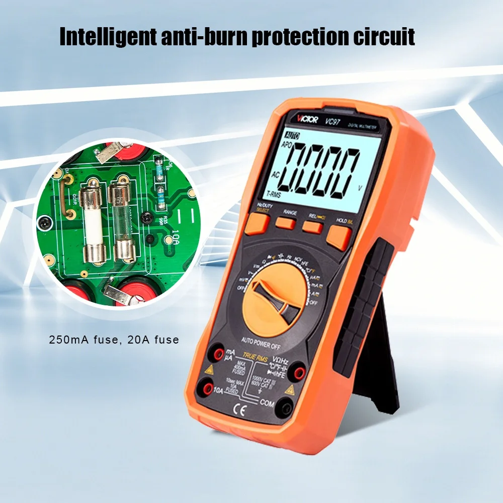 VICTOR VC97 digital multimeter New Model Auto Range AC DC Voltage Current With Temperature Measurement Tester multimeters