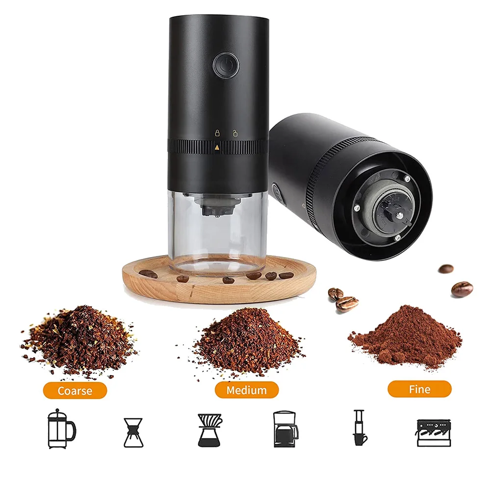 Portable Electric Burr Coffee Grinder,USB Rechargeable Burr Coffee Bean Grinder for Espresso Drip Pour over French Press