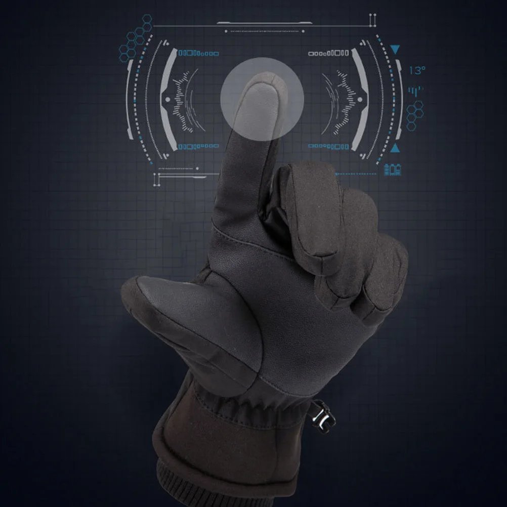 

1 Pair Thermal Ski Gloves Thickened Cotton Warm Waterproof Anti-Slip Outdoor Sports Gloves For Cycling Riding Camping