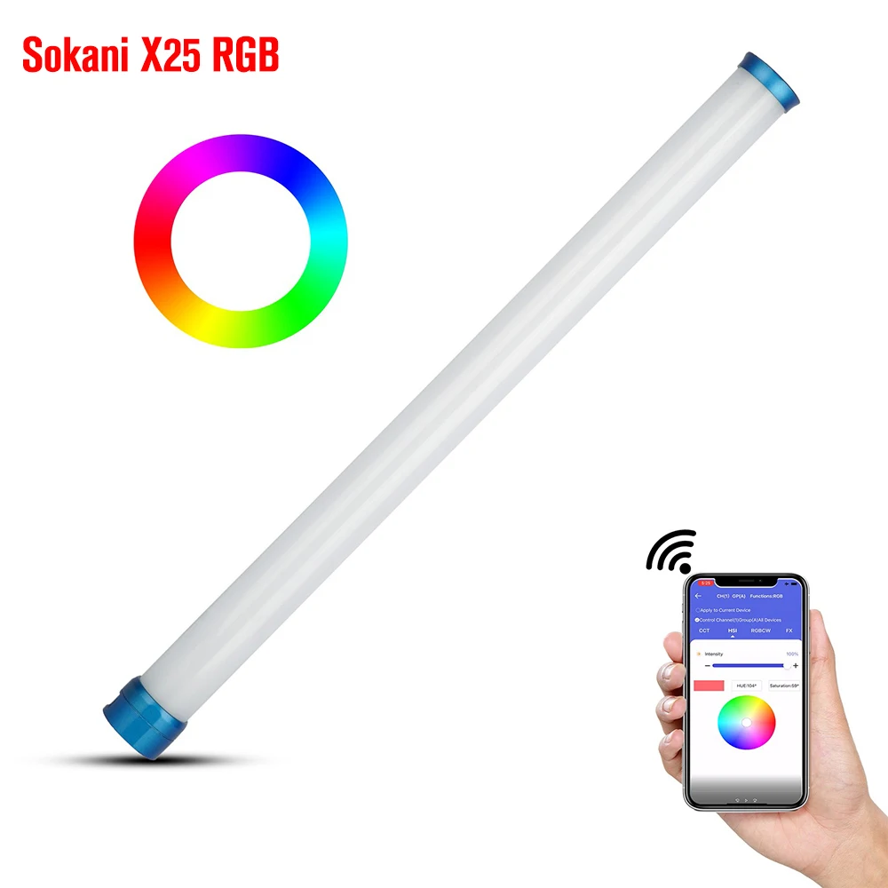 Sokani X8 X25 LED Photography Light Handheld RGB Light Tube Stick Video Soft Lighting vs LUXCEO P200 6C Pavotube