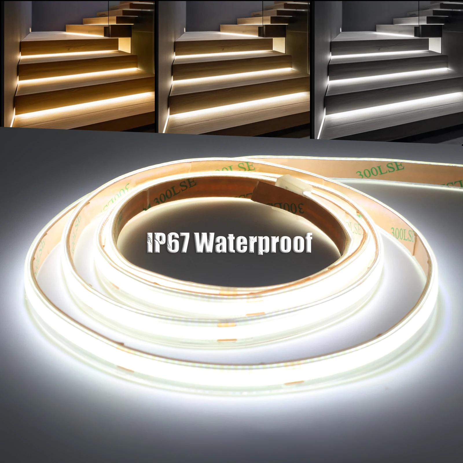 

Неоновая лента COB IP67, водонепроницаемая, яркая, 480 светодиодов/м, 12 В постоянного тока, 24 В, светодиодная лампа для домашнего декора сада
