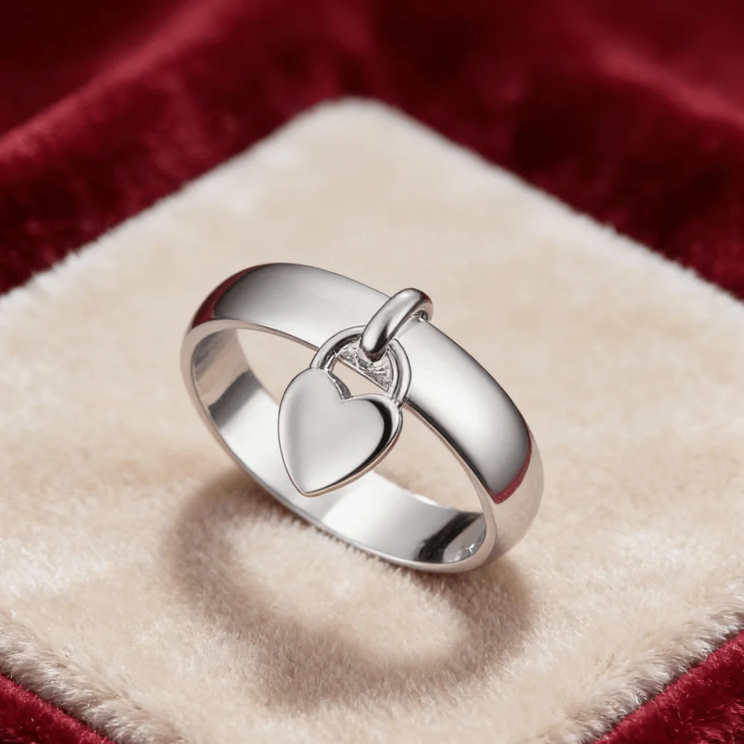 Noble Love Jewelry 925 Sterling Silver Pretty Heart Lock Couple Ring Size 6/7/8/9/10 Fashion LOVE Wedding Party Gifts