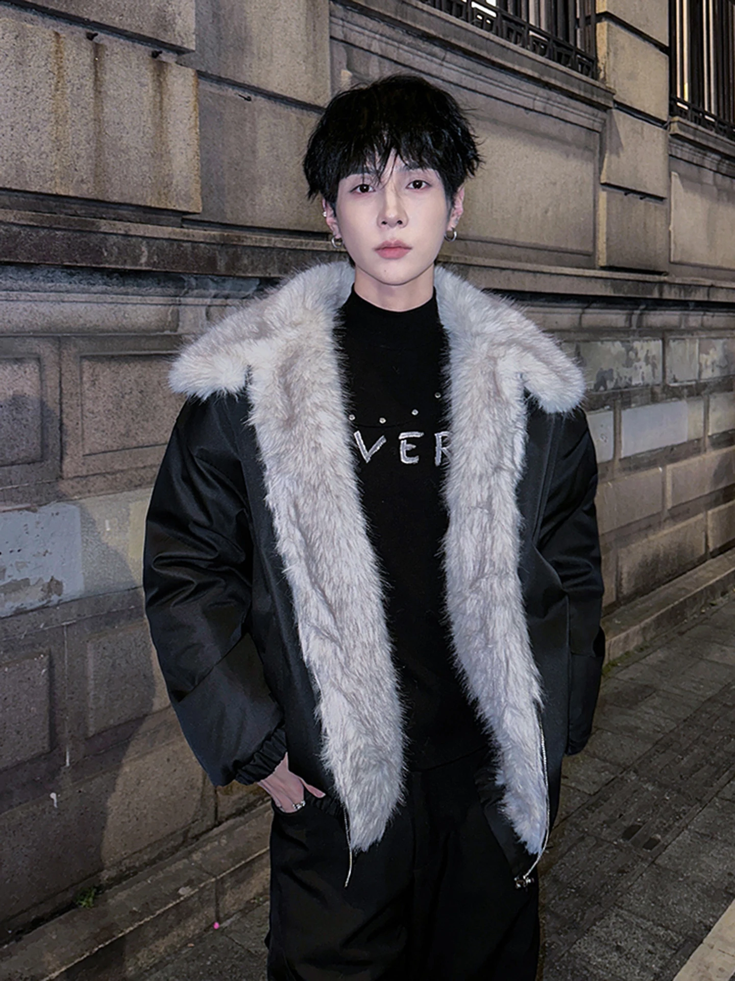 

Cleanfit Men's Bla Cotton Jaet Coat Winter Thiened Fce Lined ort American Sle Flight Jaet Cotton Clothing