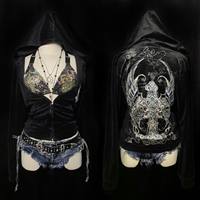 Harajuku Angel Pattern Printed Gothic Streetwear Retro Hoodie Y2k Long Sleeve Jacket Hip Hop Punk Casual Loose Sweatshirt