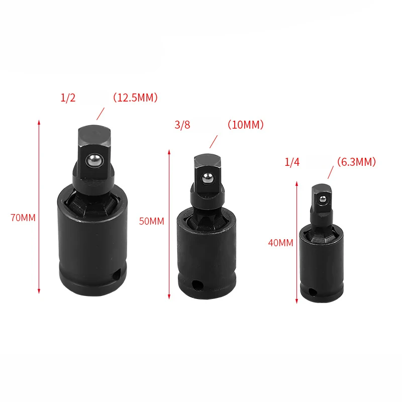 360 Degree Swivel Knuckle Joint Air Impact 1/2 3/8 1/4 Inch Wobble Retractable Socket Adapter for Pneumatic Wrench Tool